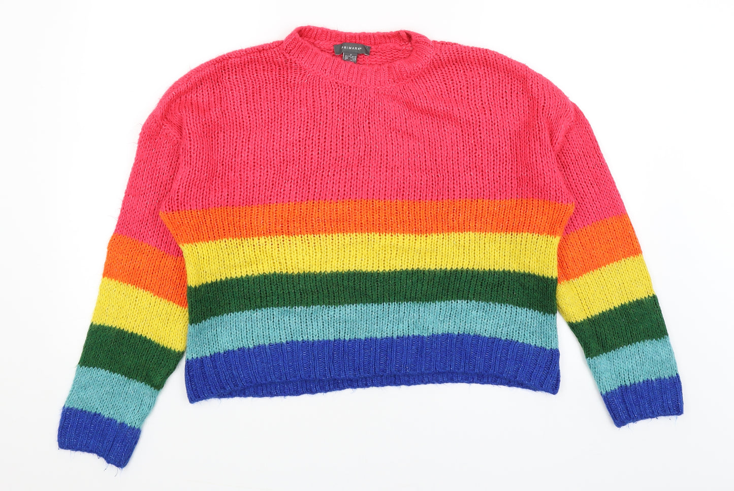 Primark Womens Multicoloured Striped  Pullover Jumper Size 12