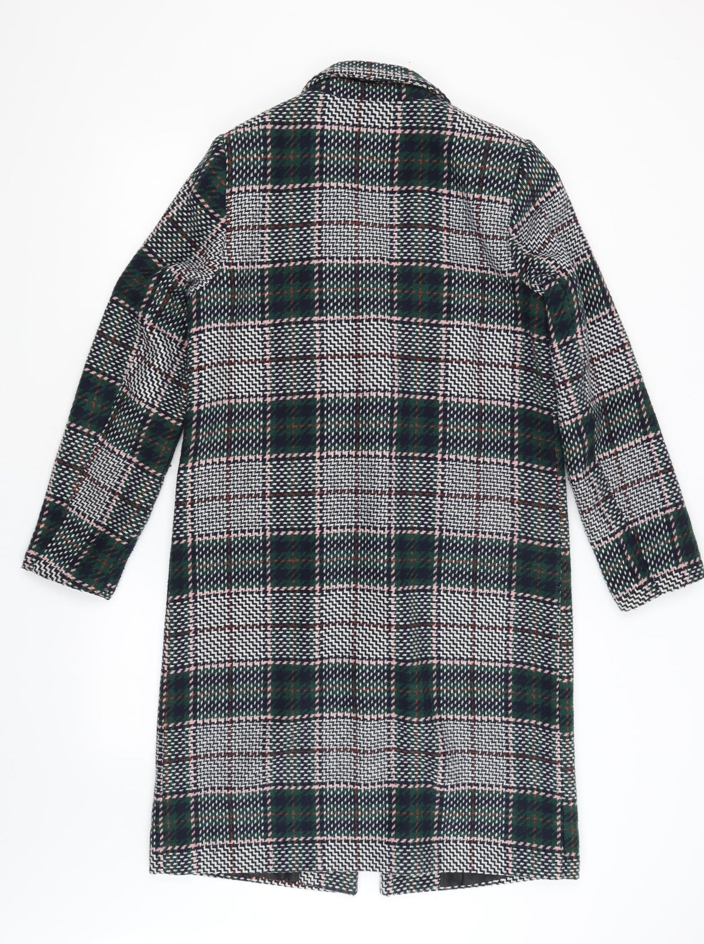 Creative Edit Womens Green Plaid  Overcoat Coat Size 12