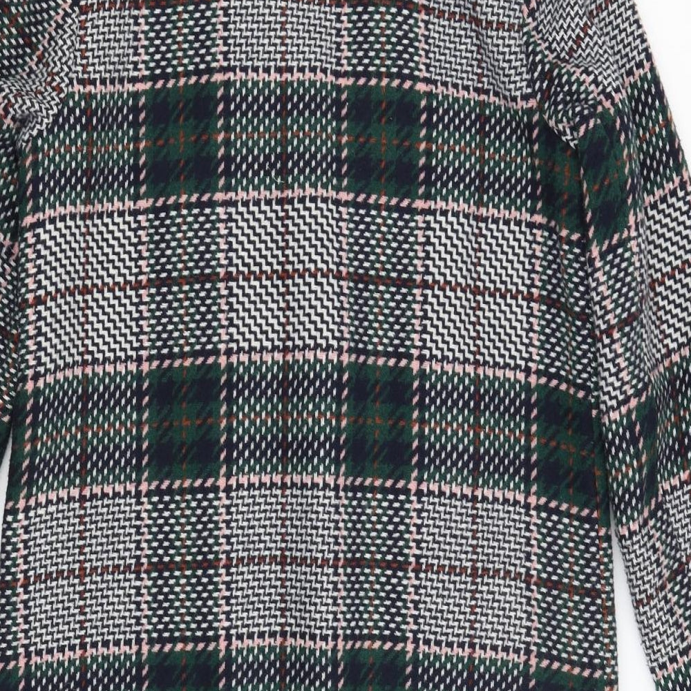 Creative Edit Womens Green Plaid  Overcoat Coat Size 12