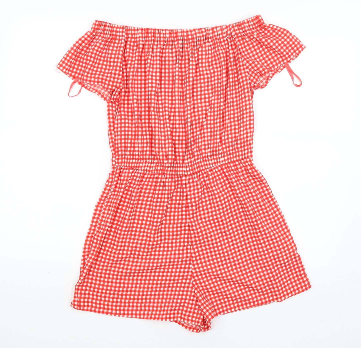 Atmosphere Womens Red Check  Playsuit One-Piece Size 12
