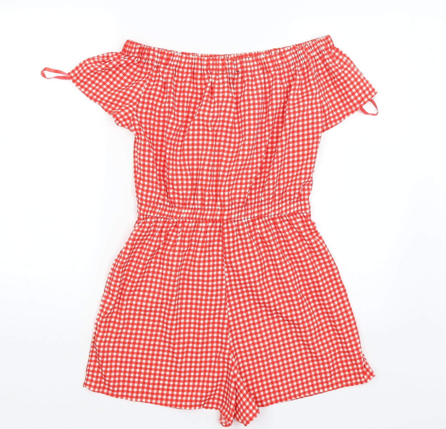 Atmosphere Womens Red Check  Playsuit One-Piece Size 12