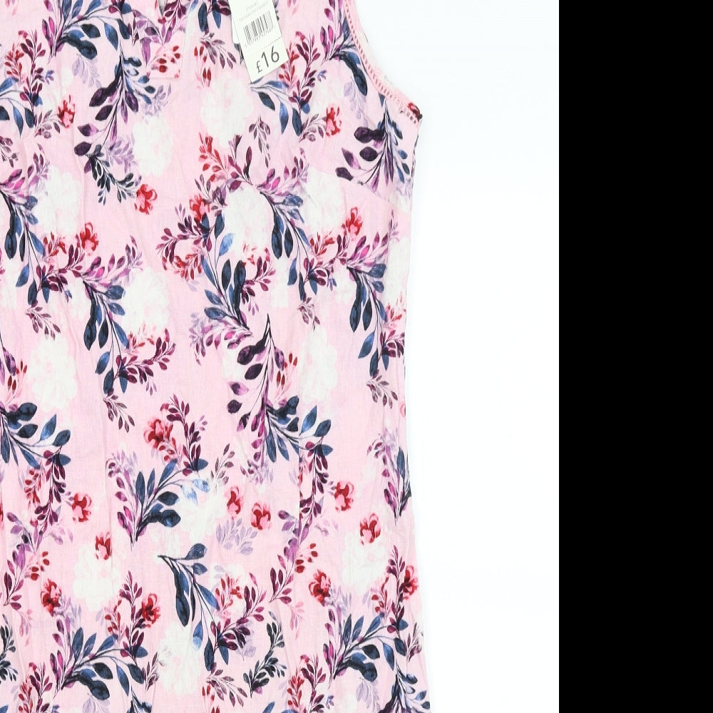 George Womens Pink Floral  Tank Dress  Size 12