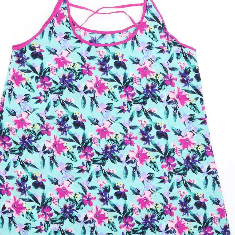 Atmosphere Womens Blue Floral  Camisole Tank Size L
