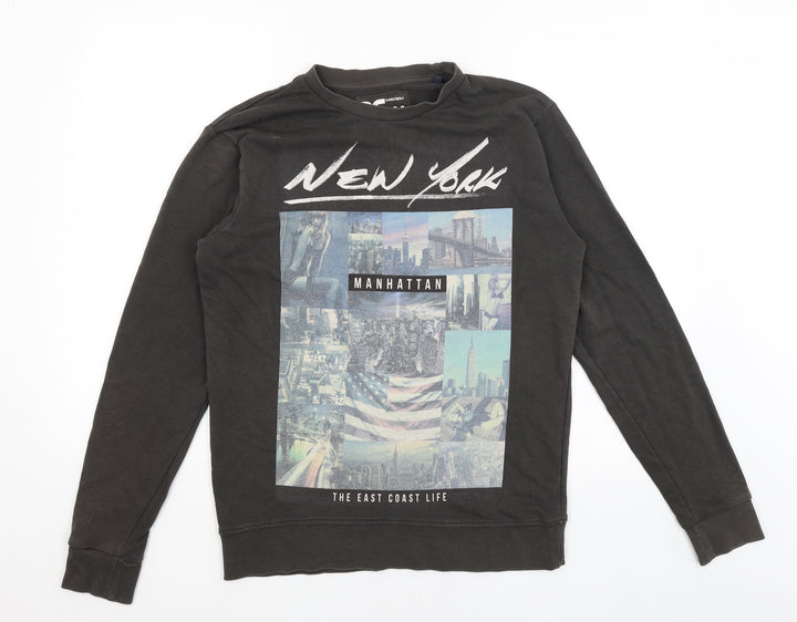 Twisted Soul Mens Black Pullover Jumper Size M - New York