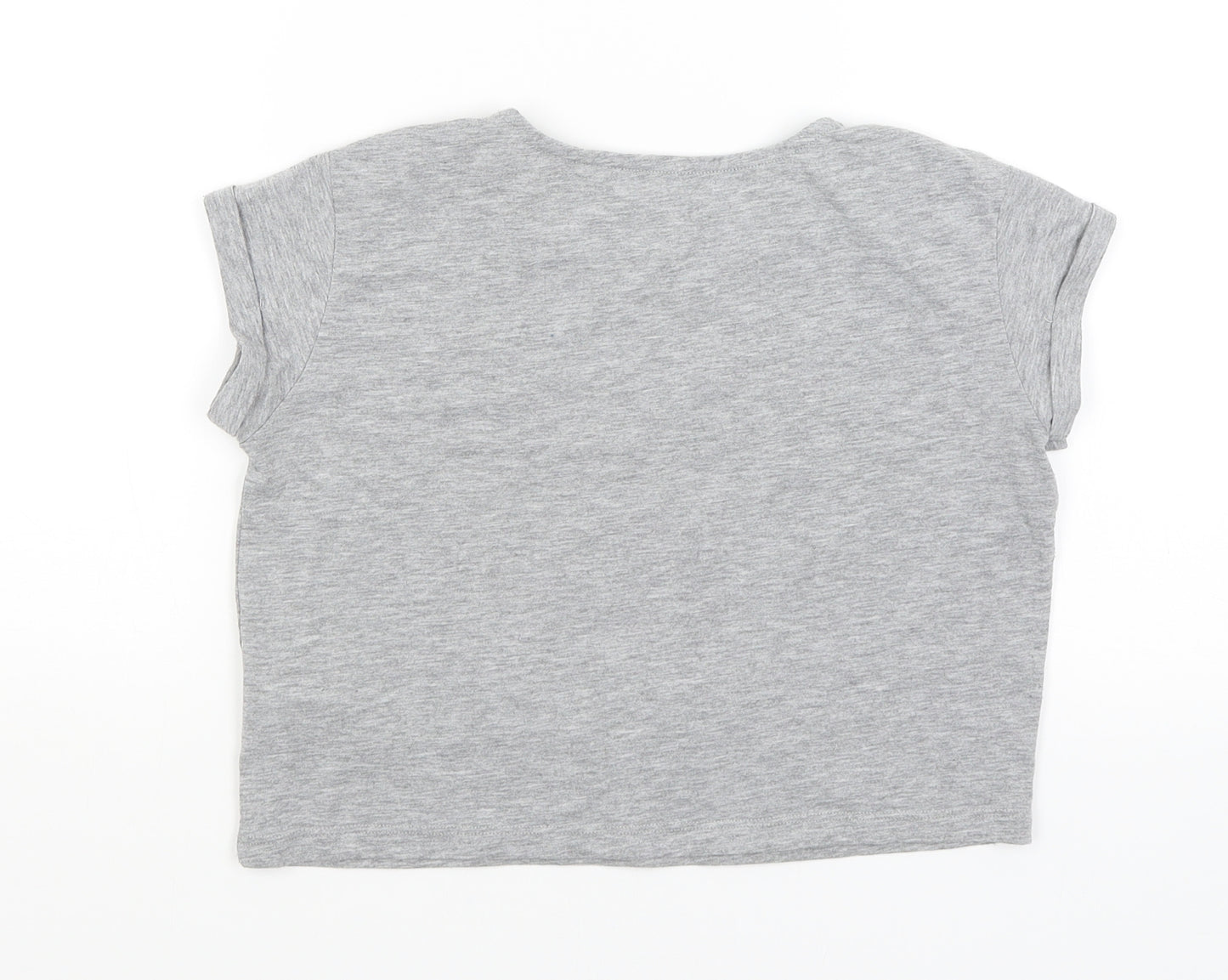 M&S Girls Grey   Cropped T-Shirt Size 9-10 Years