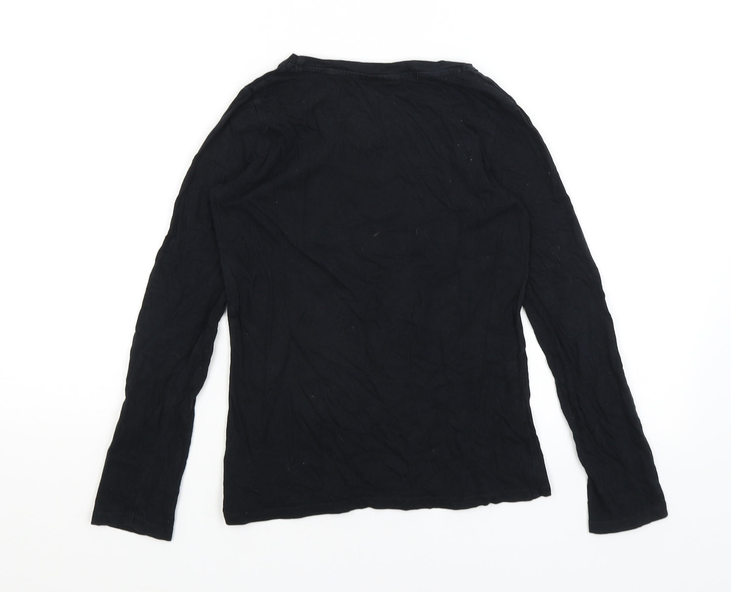 NEXT Girls Black   Basic T-Shirt Size 10 Years  - Bow