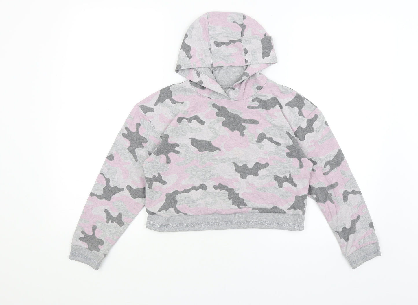 Pep & Co Girls Grey Camouflage  Pullover Hoodie Size 9-10 Years