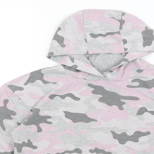 Pep & Co Girls Grey Camouflage  Pullover Hoodie Size 9-10 Years