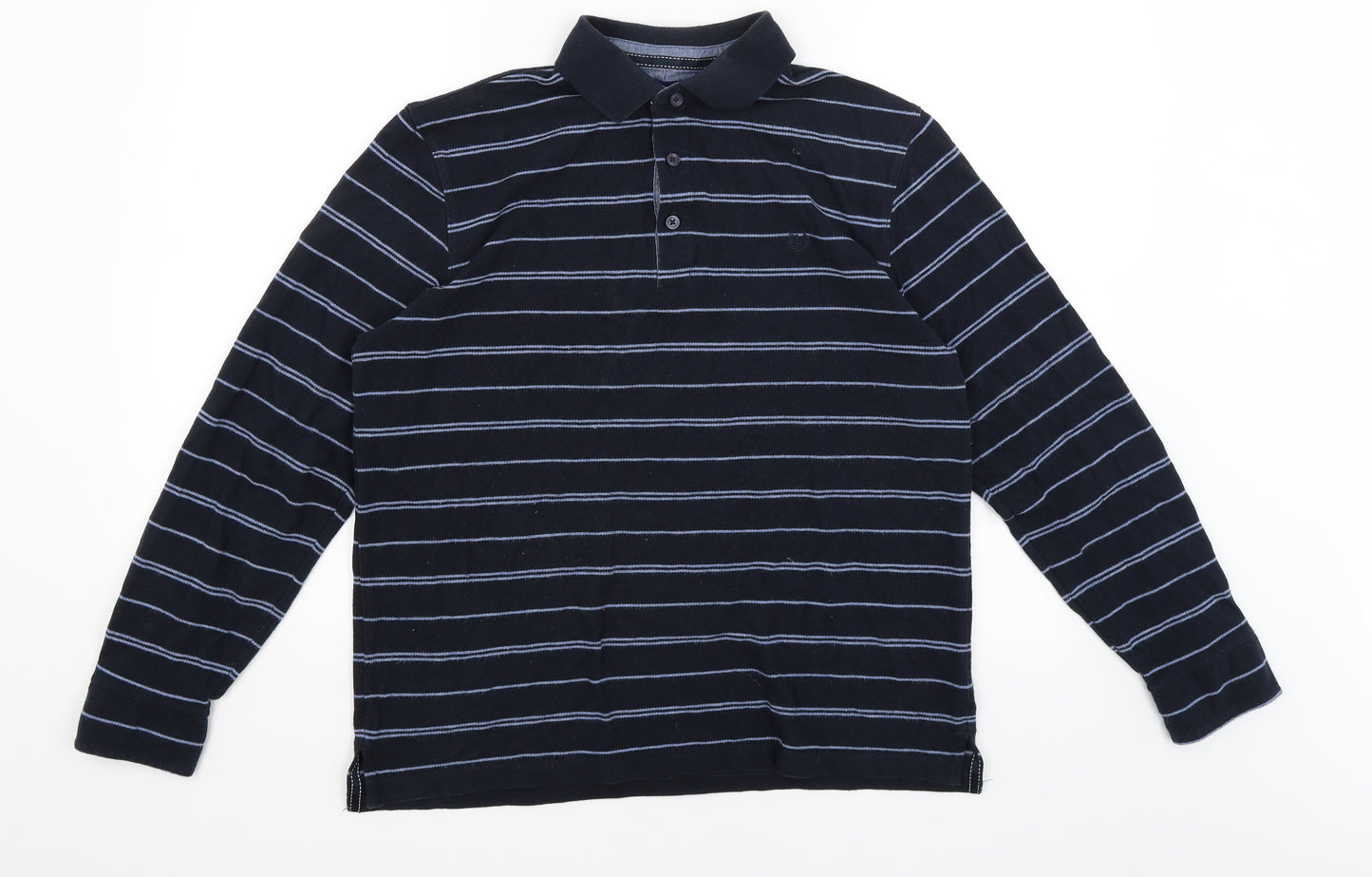 Lincoln Mens Blue Striped   Polo Size M