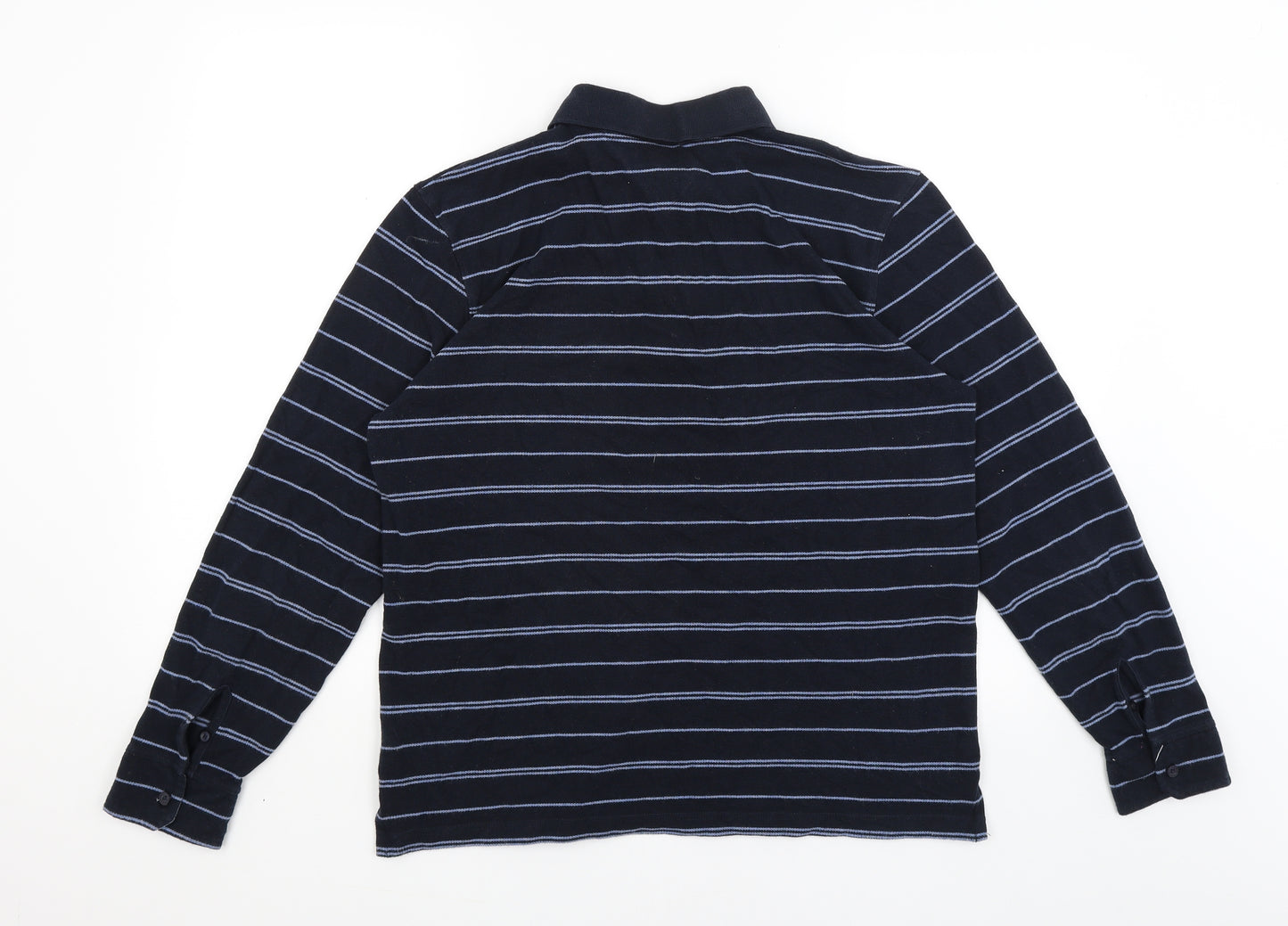 Lincoln Mens Blue Striped   Polo Size M