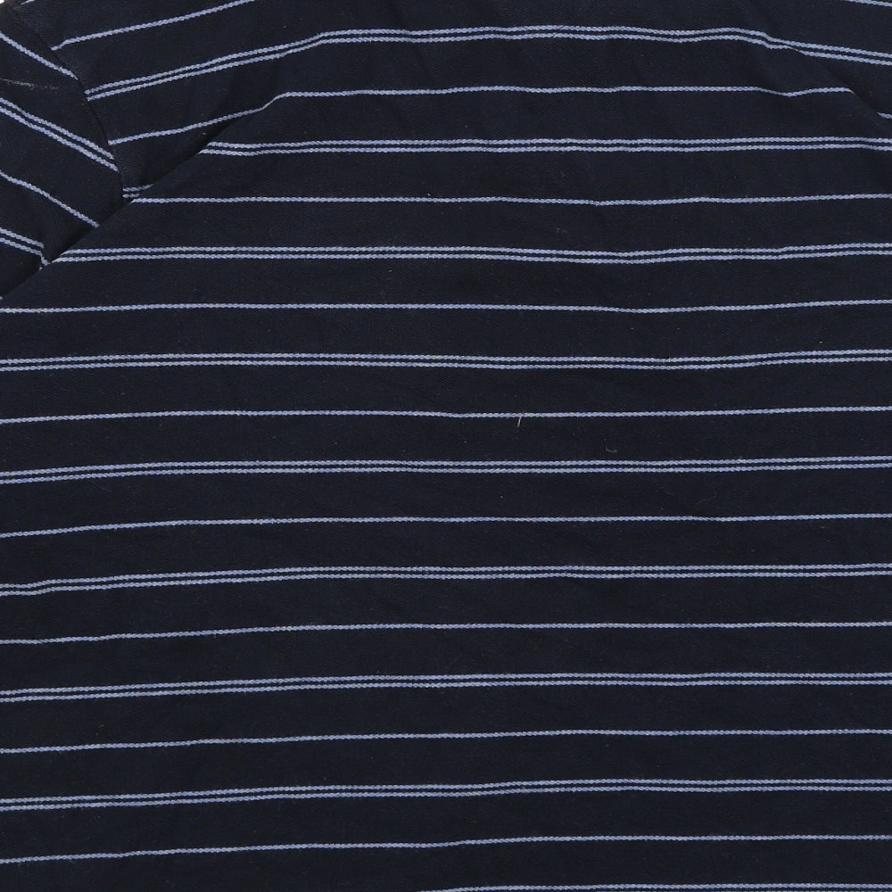 Lincoln Mens Blue Striped   Polo Size M