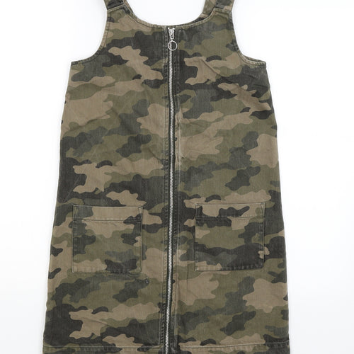 M&S Girls Green Camouflage  A-Line  Size 10-11 Years
