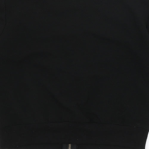 CC Fashion Womens Black   Full Zip Jumper Size S