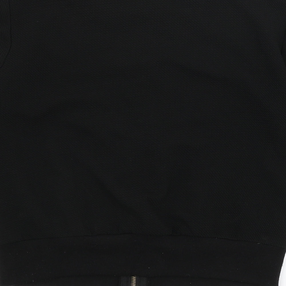 CC Fashion Womens Black   Full Zip Jumper Size S