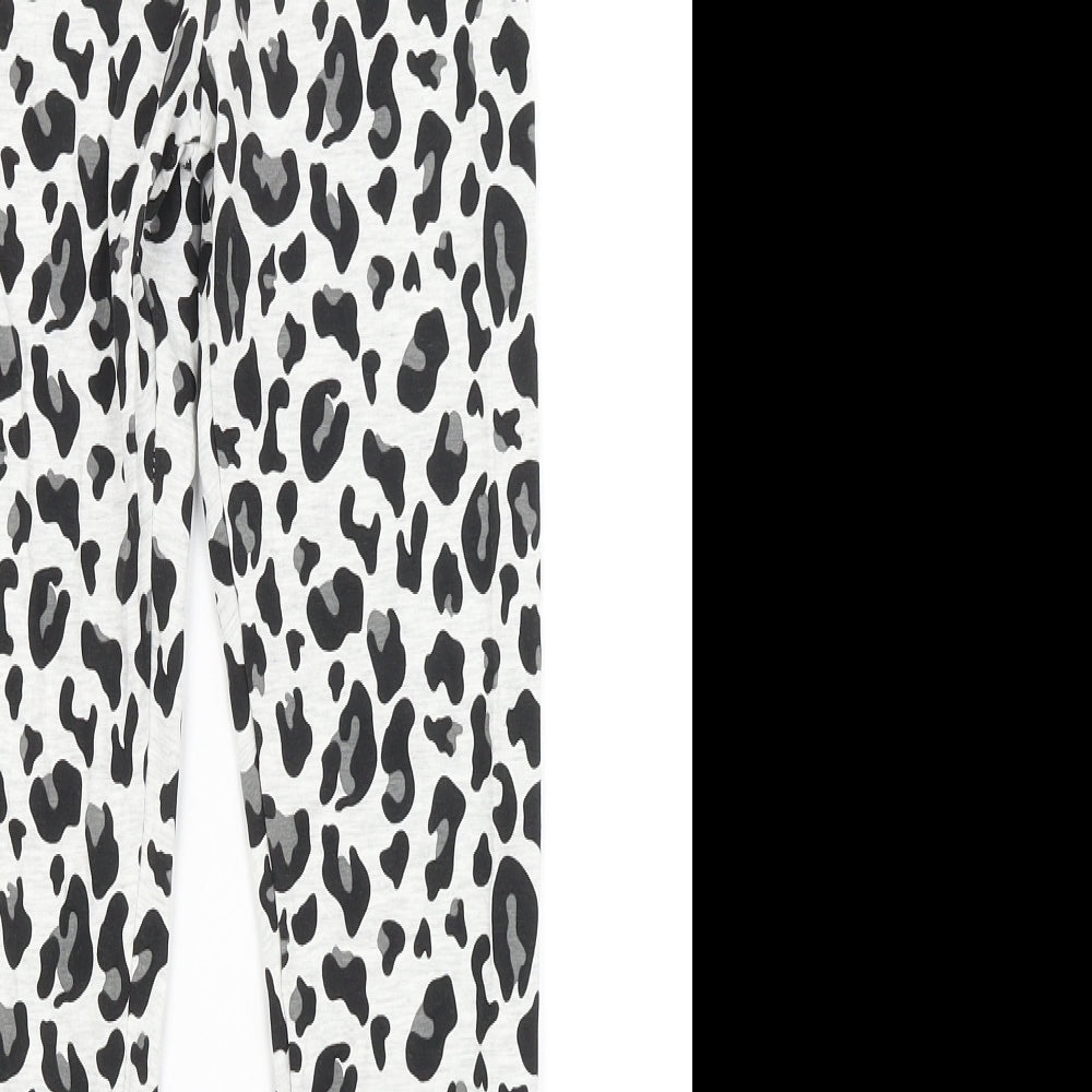 Primark Girls White Animal Print  Capri Trousers Size 11-12 Years