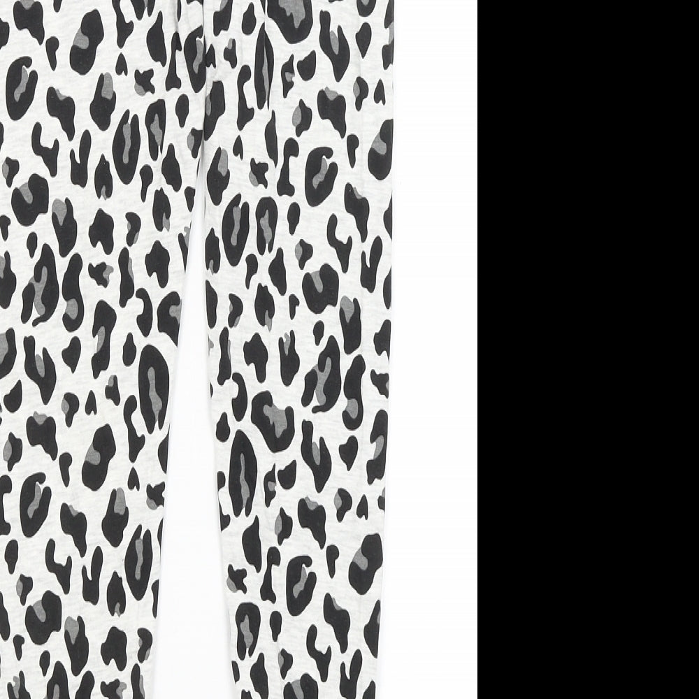 Primark Girls White Animal Print  Capri Trousers Size 11-12 Years