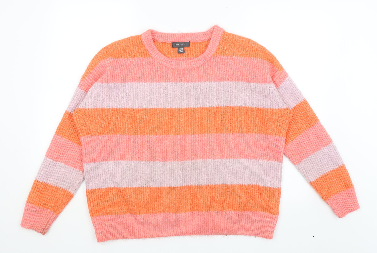 Primark Womens Pink Striped  Pullover Jumper Size 20