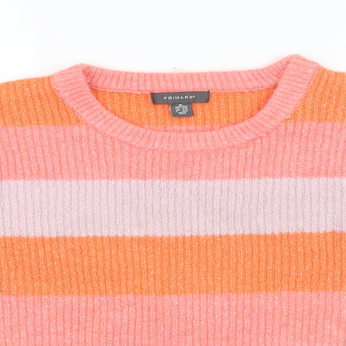 Primark Womens Pink Striped  Pullover Jumper Size 20