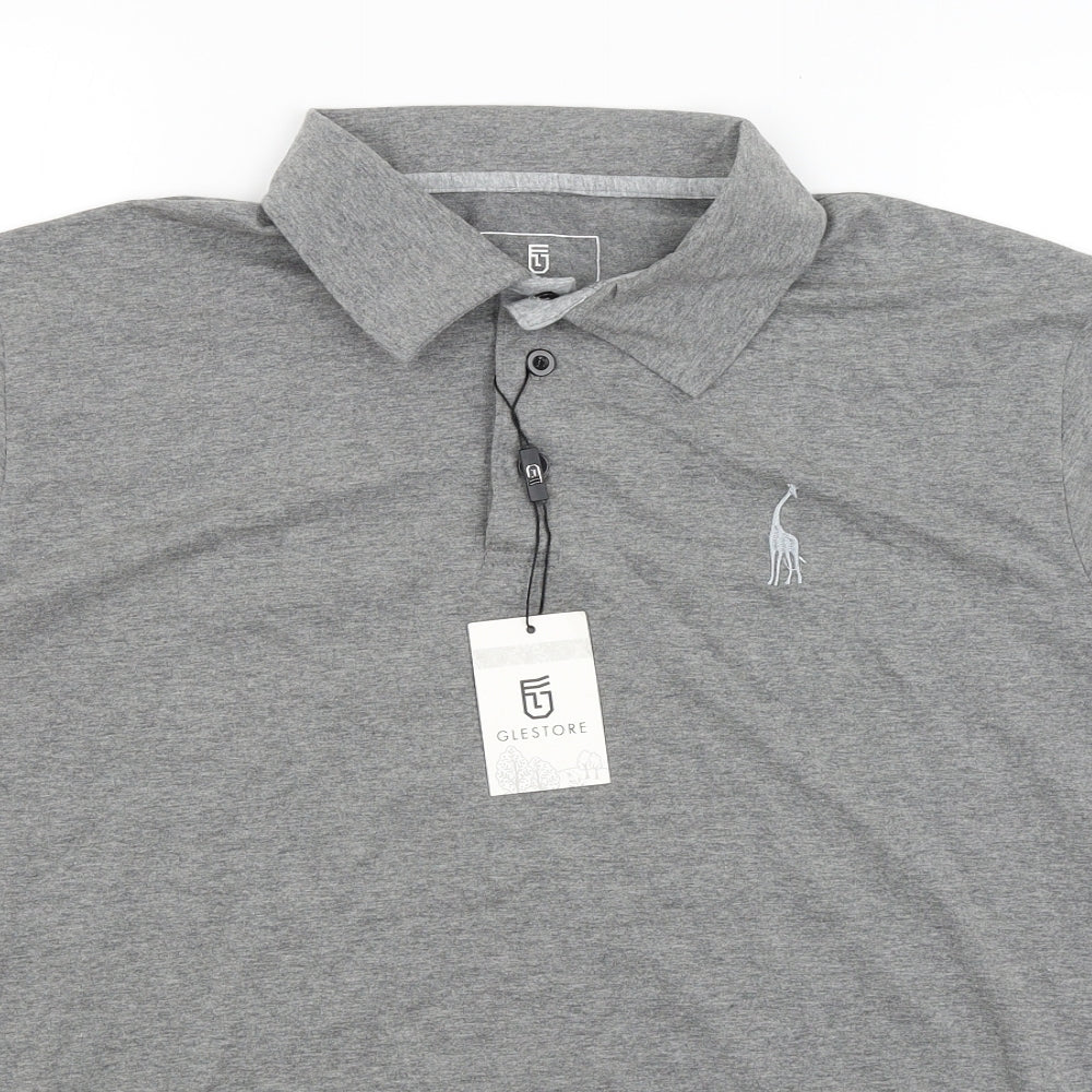 Glestore Mens Grey    Polo Size L