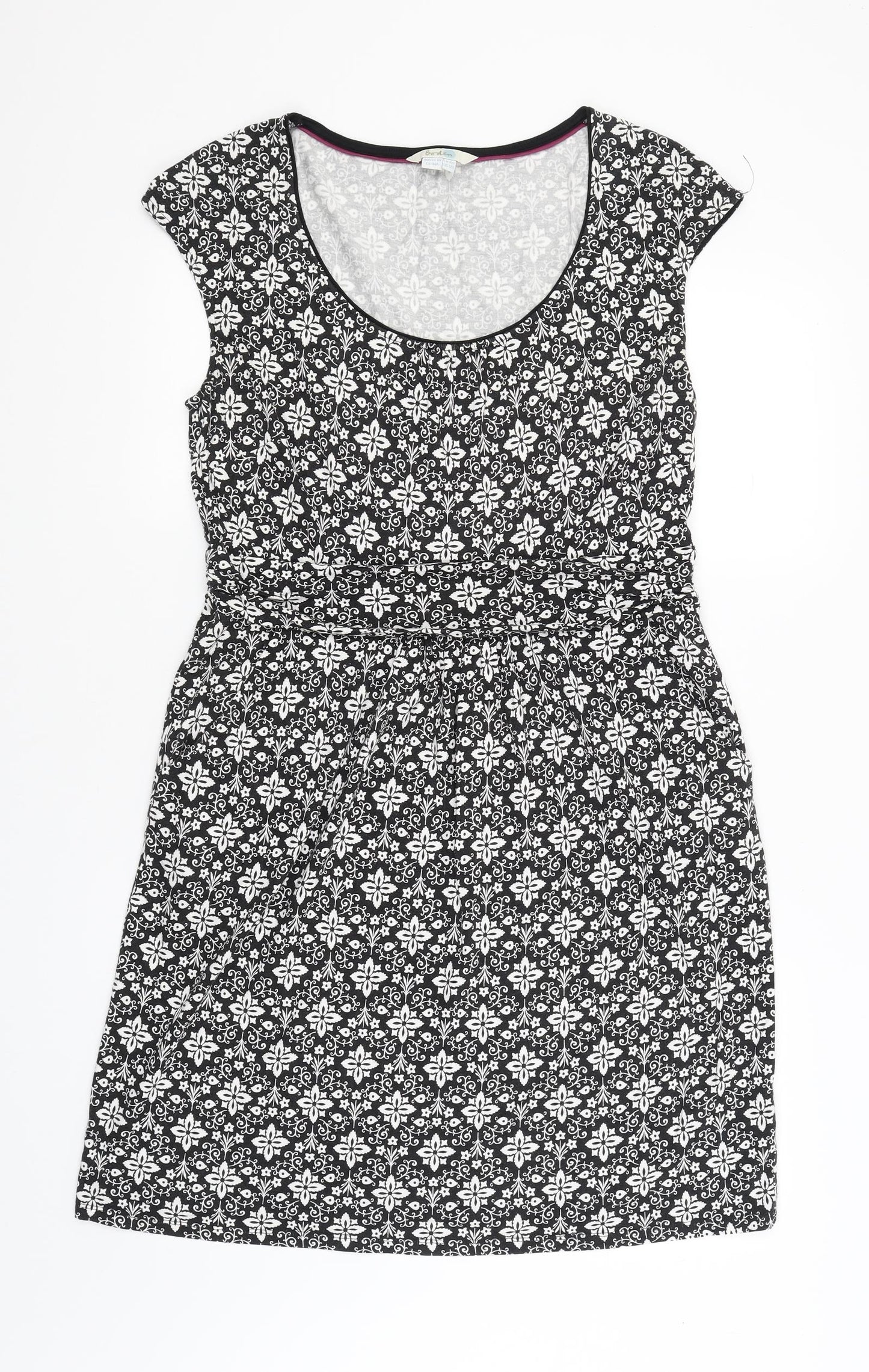 Boden Womens Black Paisley  T-Shirt Dress  Size 16
