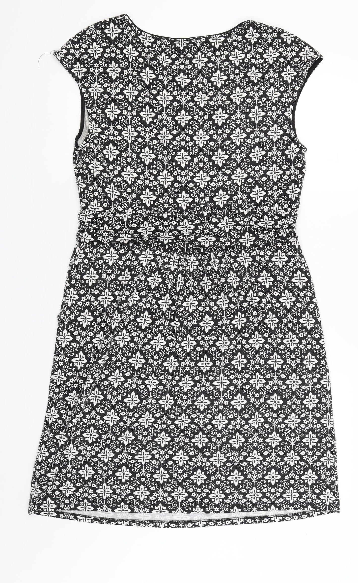 Boden Womens Black Paisley  T-Shirt Dress  Size 16