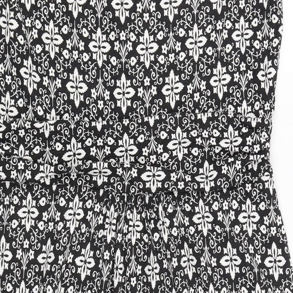 Boden Womens Black Paisley  T-Shirt Dress  Size 16
