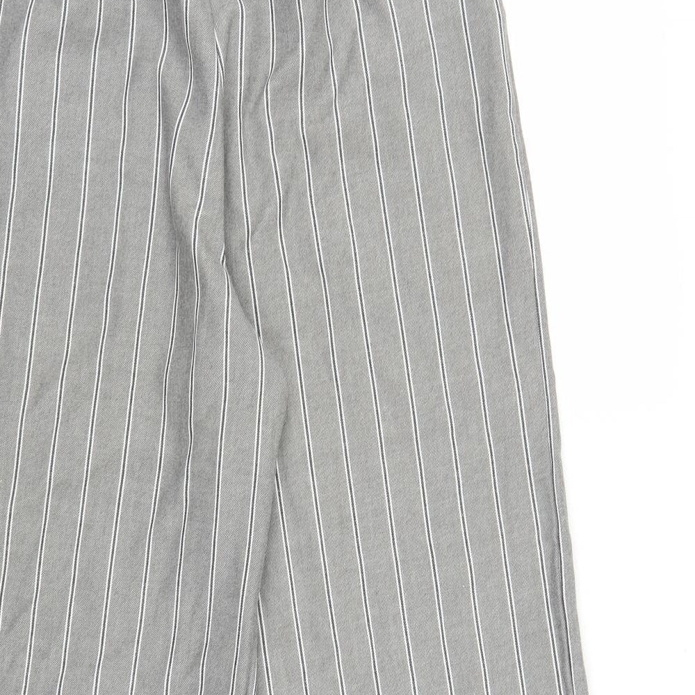 H&M Womens Grey Striped  Bloomer Trousers Size 12 L22 in