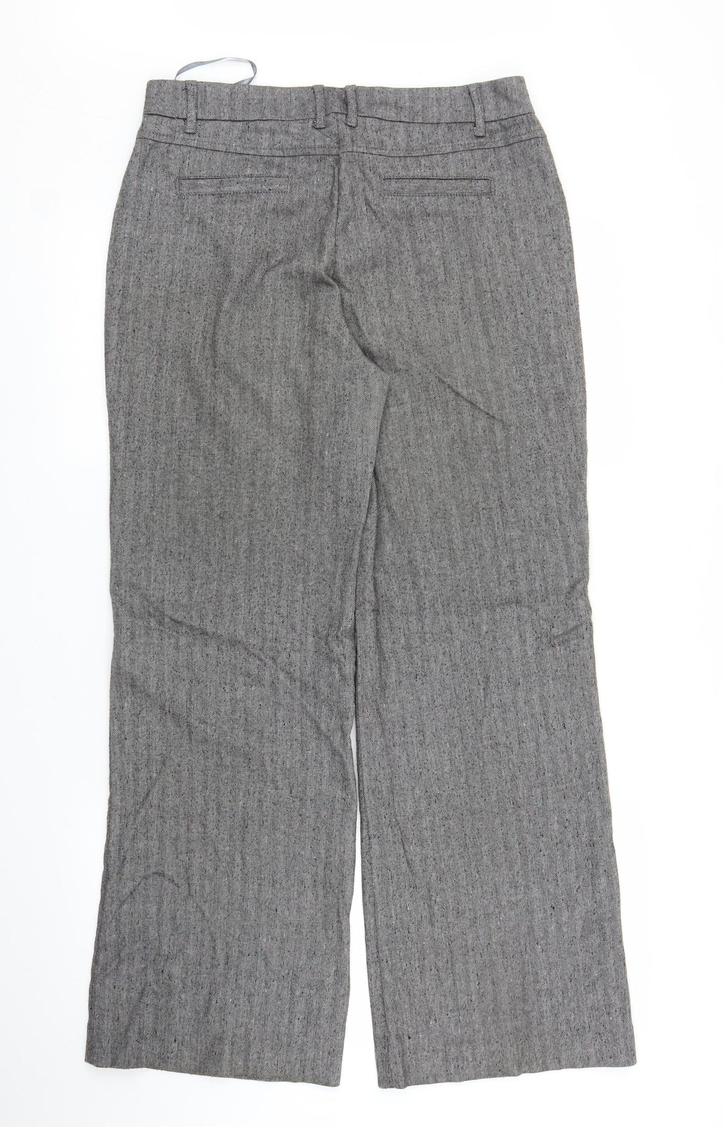 M&S Womens Grey Herringbone  Trousers  Size 12 L29 in