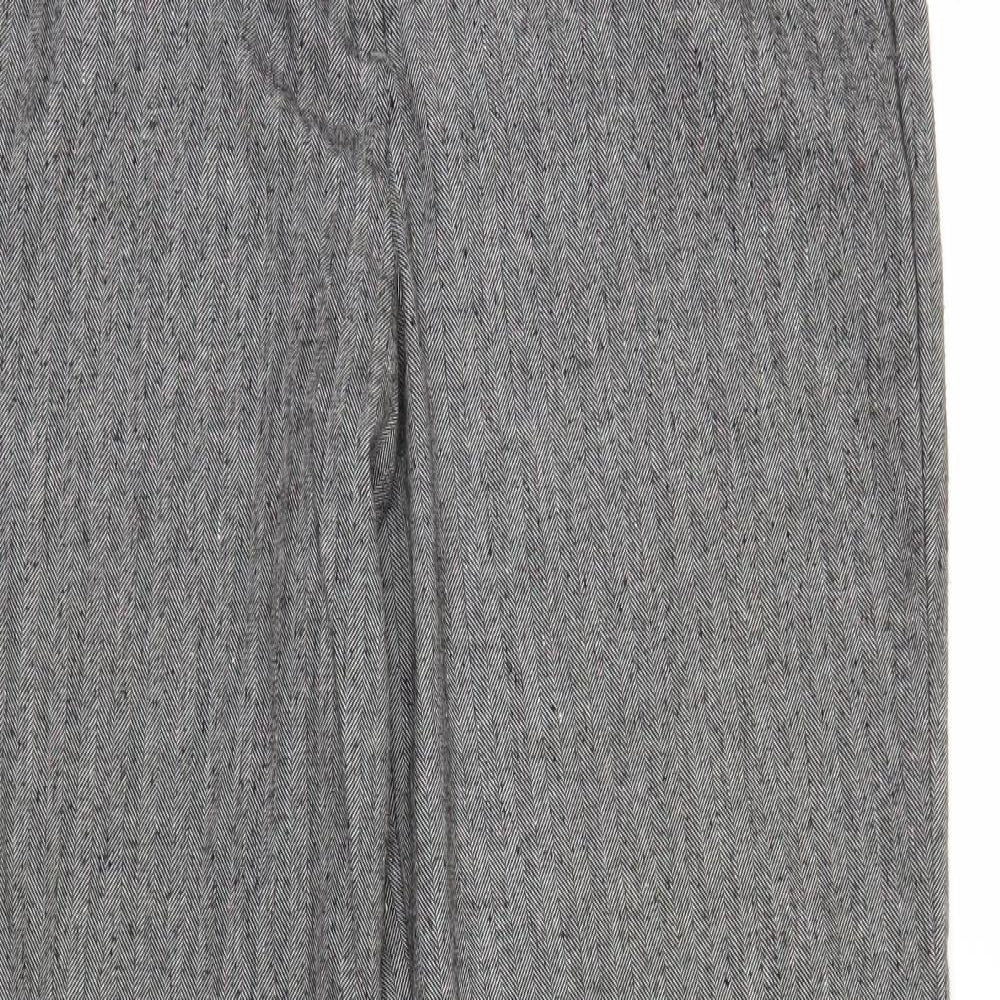 M&S Womens Grey Herringbone  Trousers  Size 12 L29 in