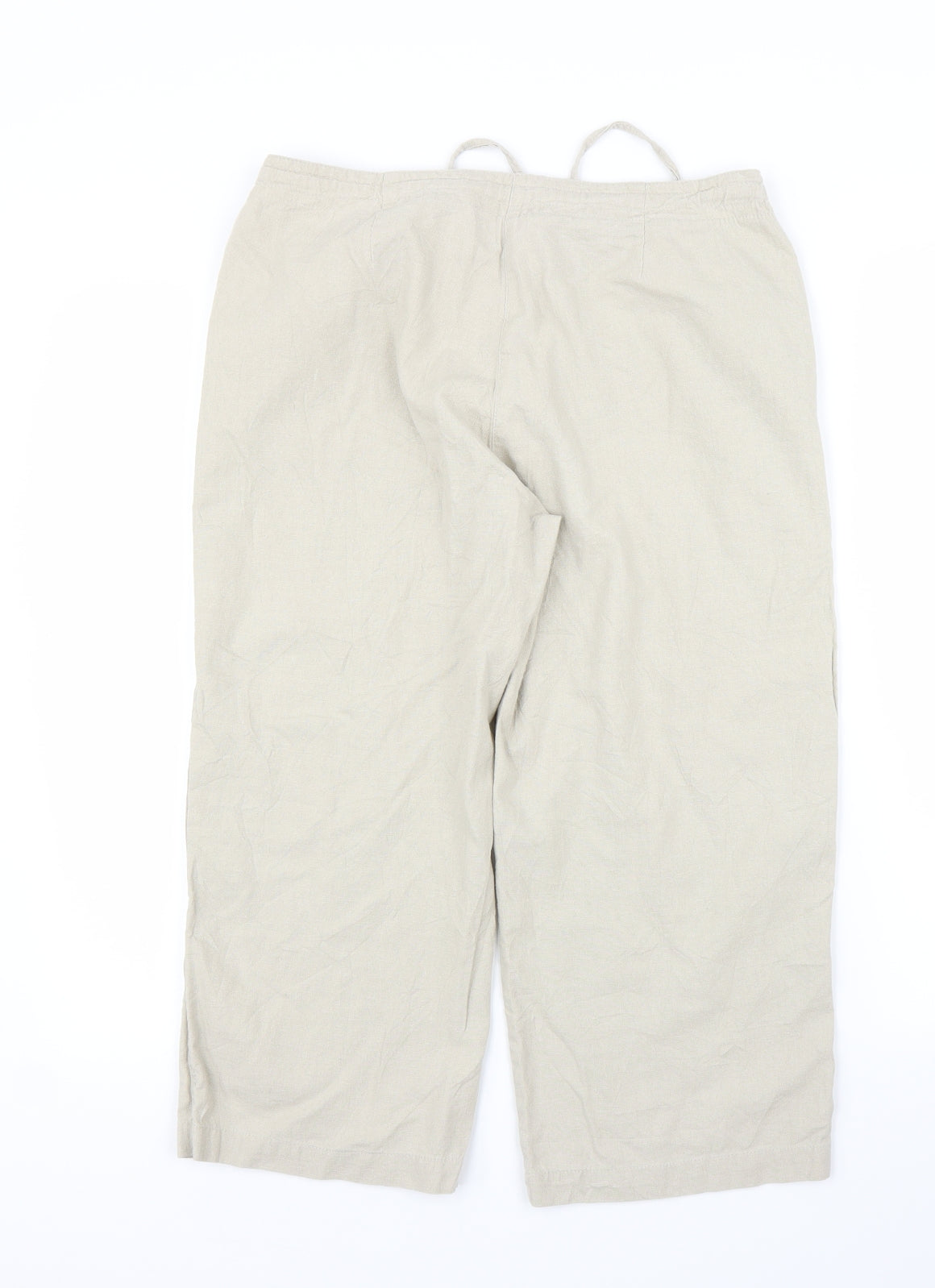 Wallis Womens Beige   Capri Trousers Size 14 L20 in