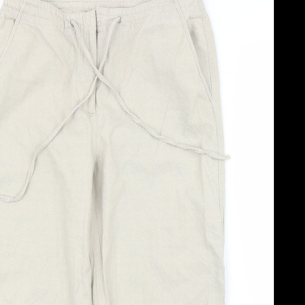 Wallis Womens Beige   Capri Trousers Size 14 L20 in