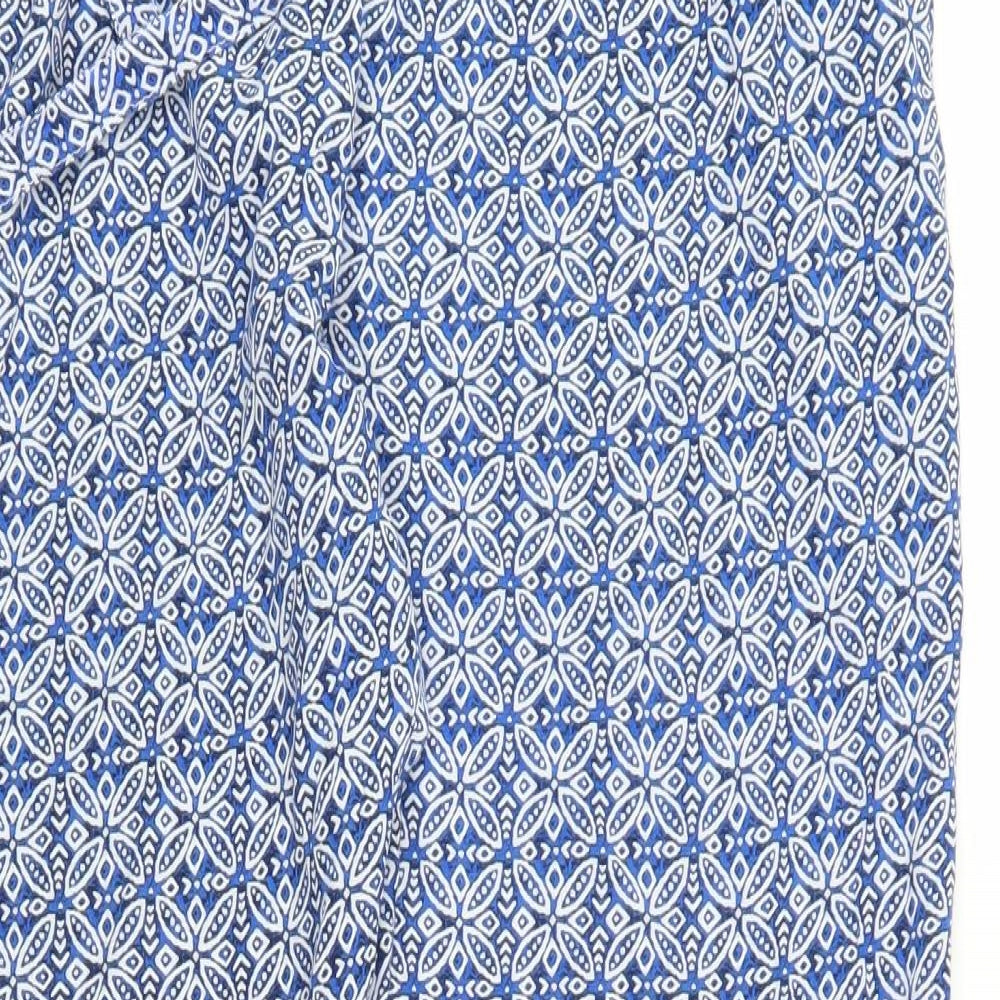Primark Womens Blue Floral  Bloomer Trousers Size 14 L23 in