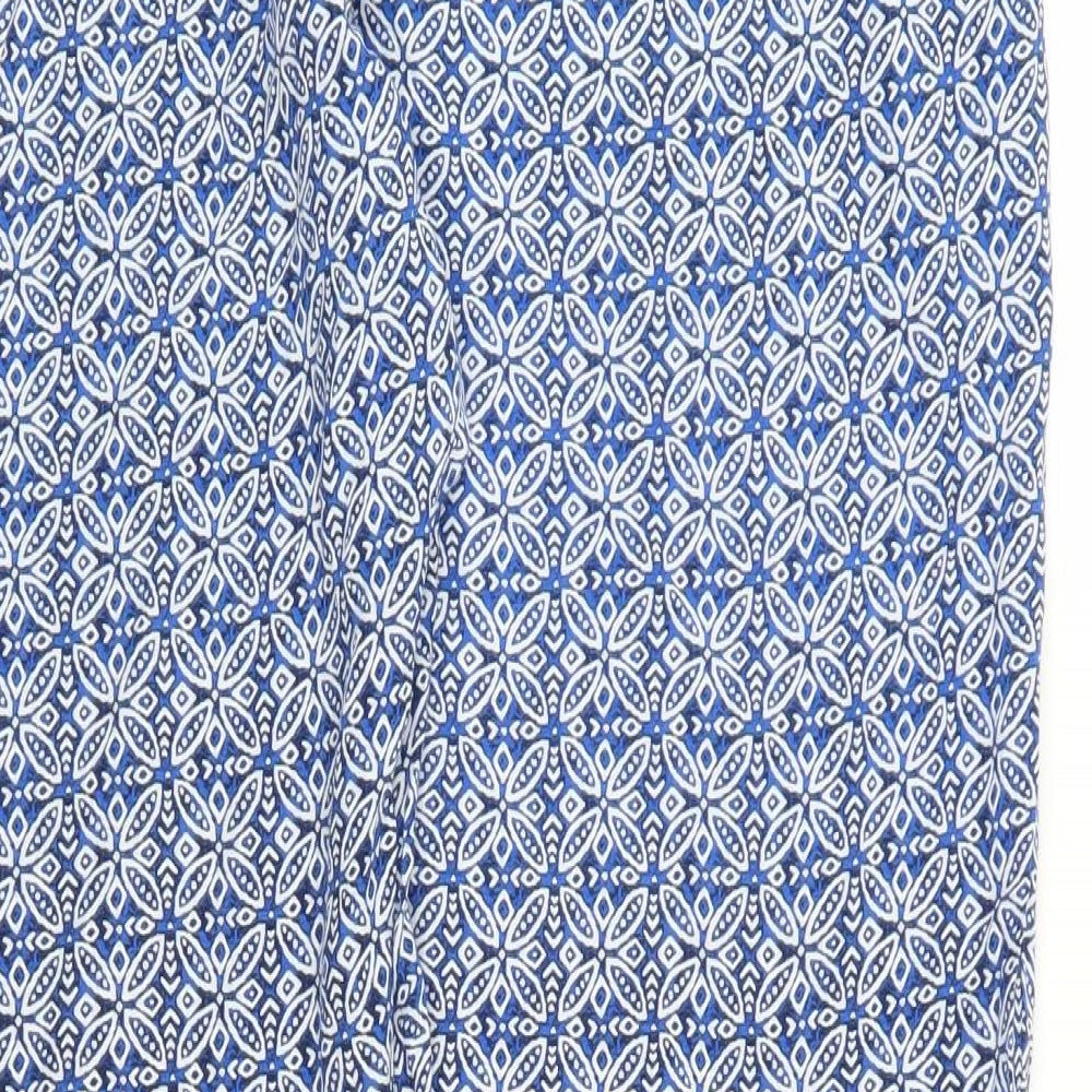 Primark Womens Blue Floral  Bloomer Trousers Size 14 L23 in