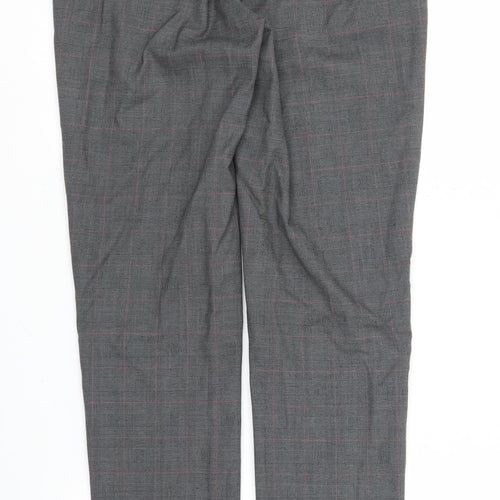 Stile Benetton Womens Grey Plaid  Trousers  Size 12 L27 in