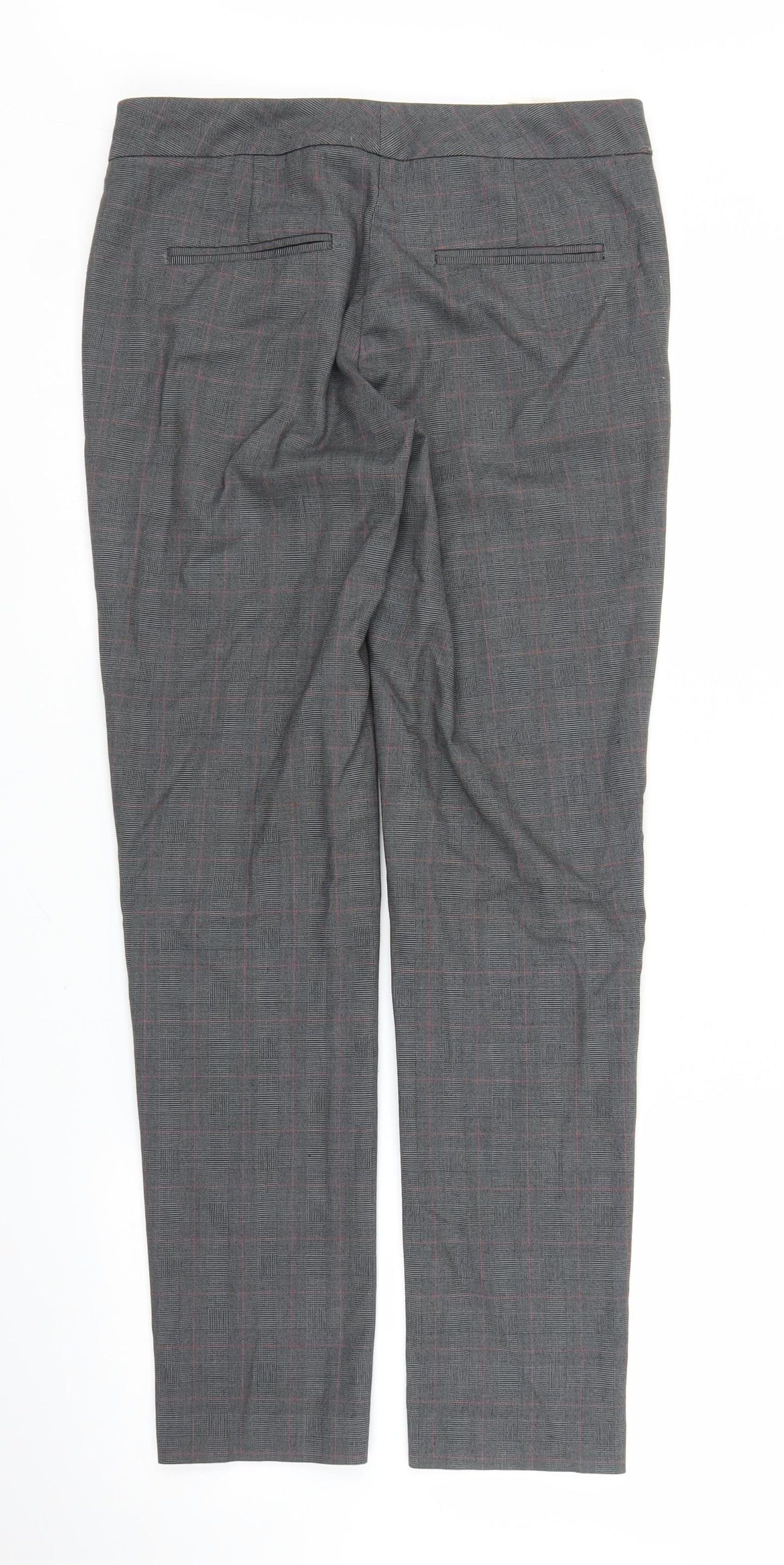Stile Benetton Womens Grey Plaid  Trousers  Size 12 L27 in