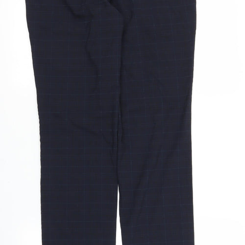 Burton Mens Blue Check  Trousers  Size 32 in L32 in