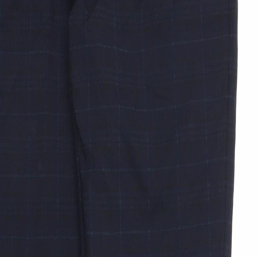Burton Mens Blue Check  Trousers  Size 32 in L32 in