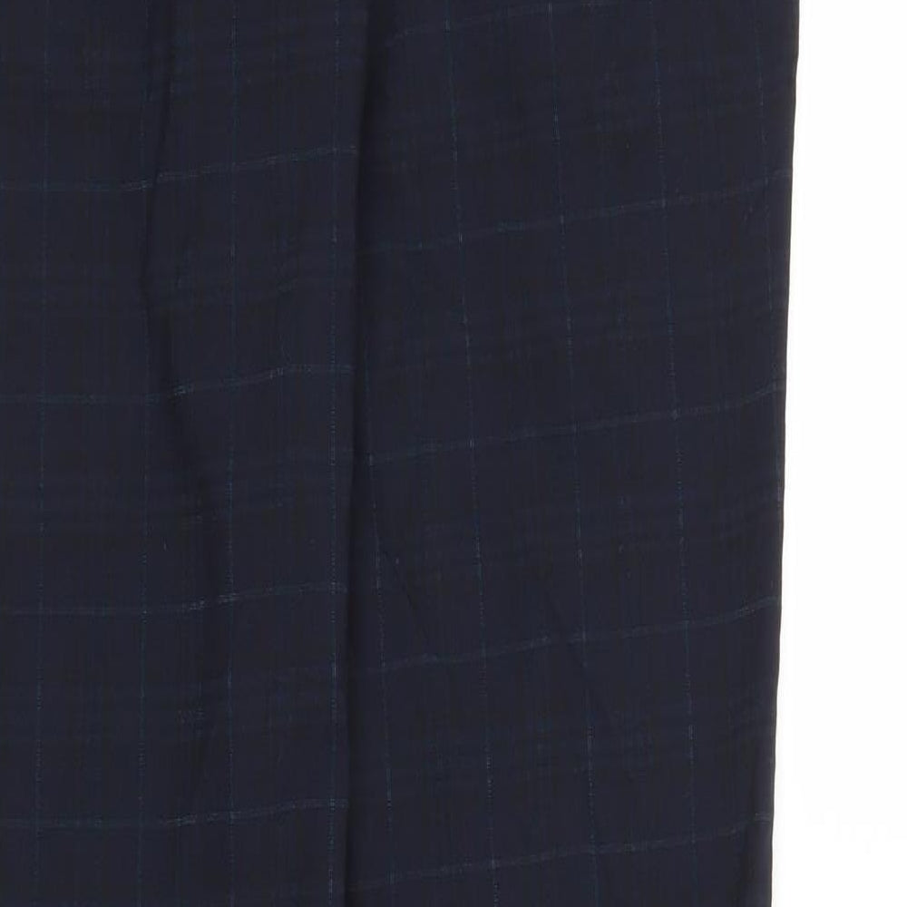 Burton Mens Blue Check  Trousers  Size 32 in L32 in