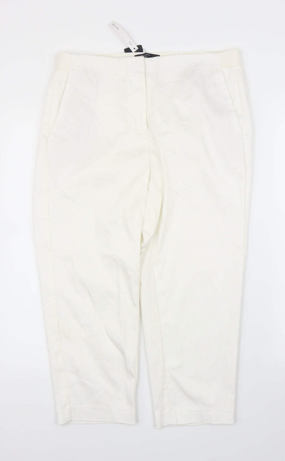M&S Womens White   Trousers  Size 14 L20 in