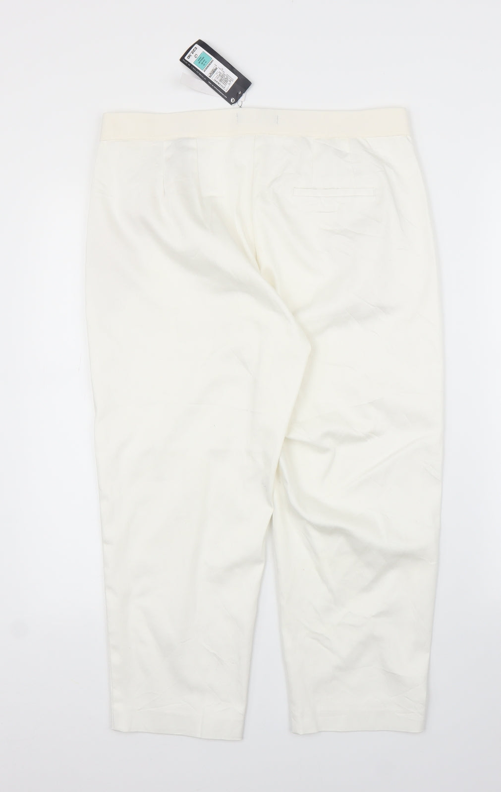 M&S Womens White   Trousers  Size 14 L20 in