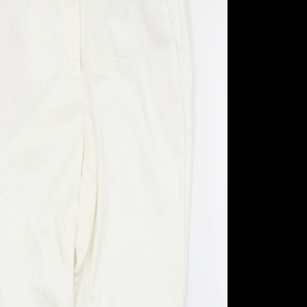 M&S Womens White   Trousers  Size 14 L20 in