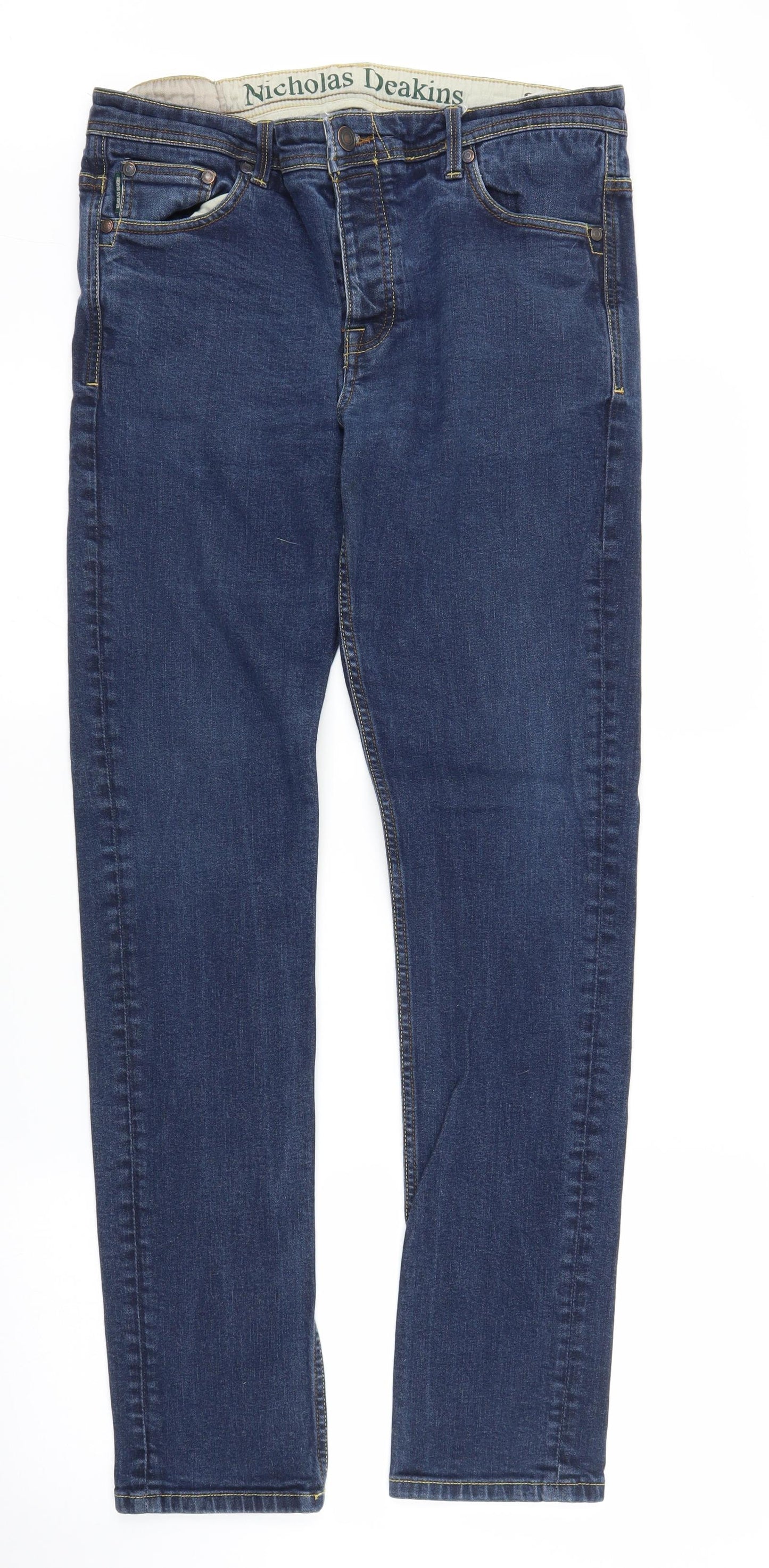 Nicholas Deakins Mens Blue  Denim Skinny Jeans Size 32 in L30 in