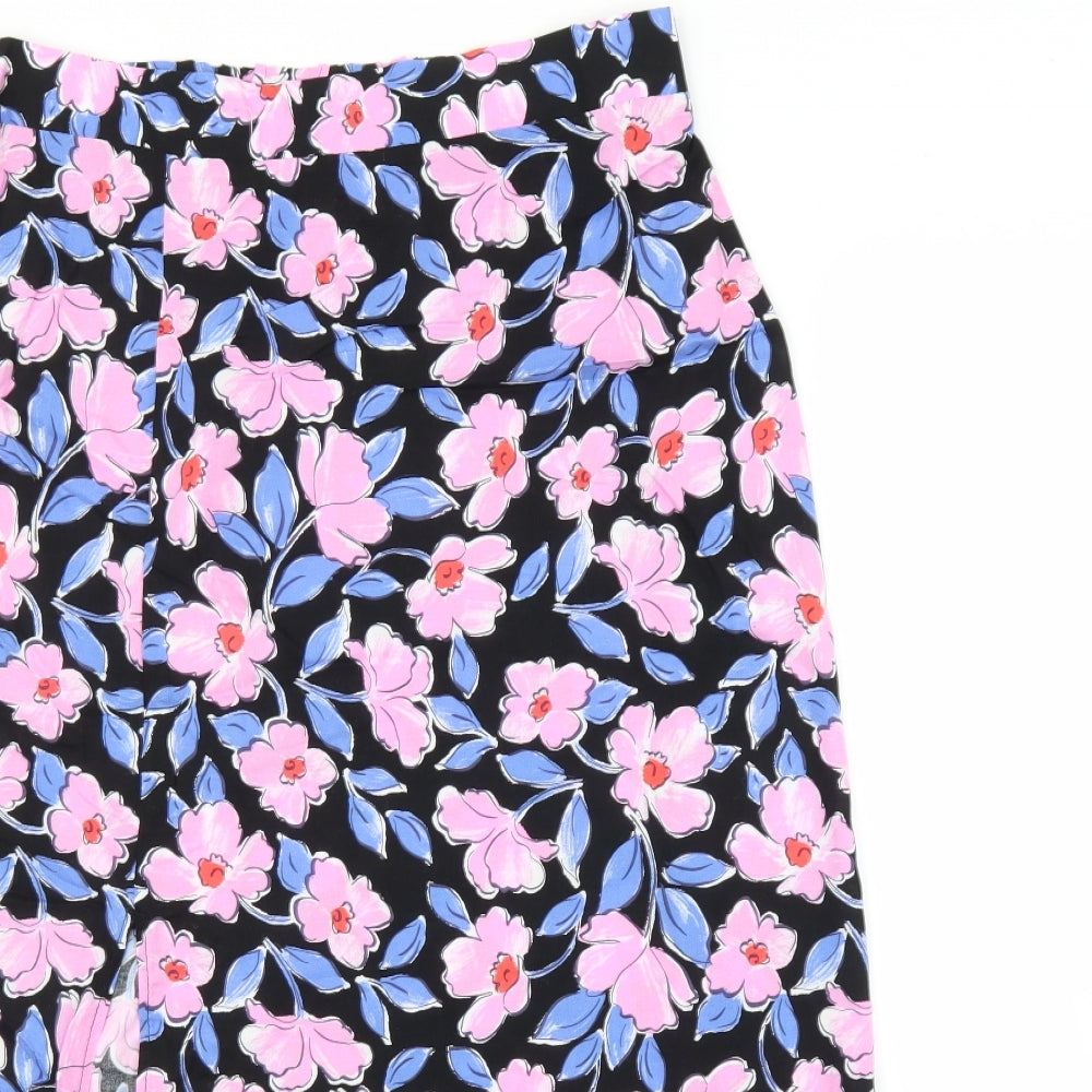 George Womens Purple Floral  A-Line Skirt Size L
