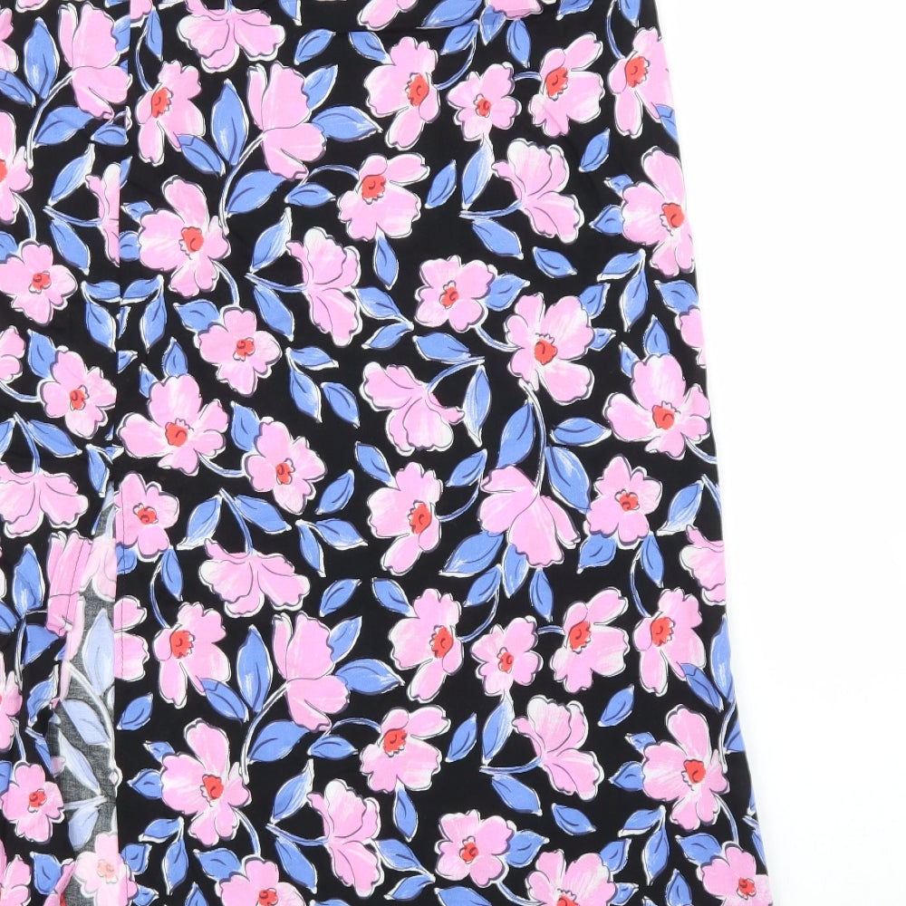 George Womens Purple Floral  A-Line Skirt Size L