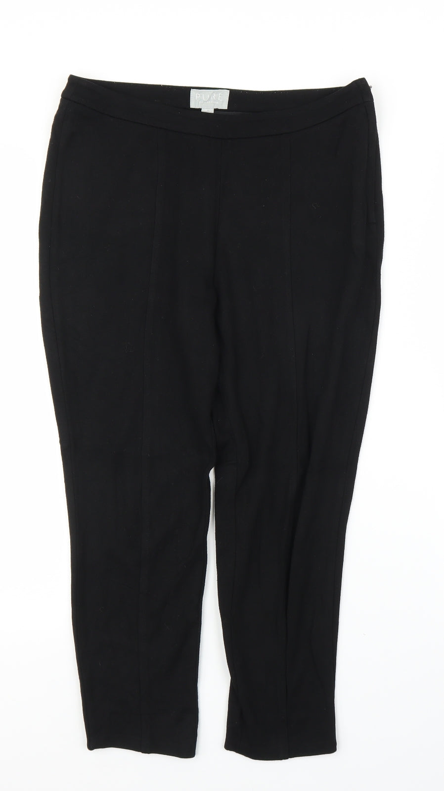 PURE Collection Womens Black   Capri Trousers Size 12 L21 in