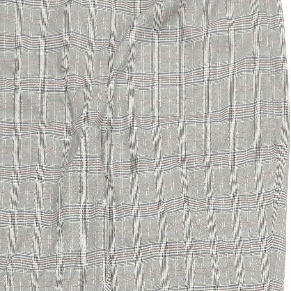 M&S Womens Grey Plaid  Trousers  Size 20 L26 in