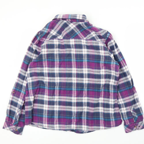M&S Womens Purple Plaid  Basic Blouse Size 18