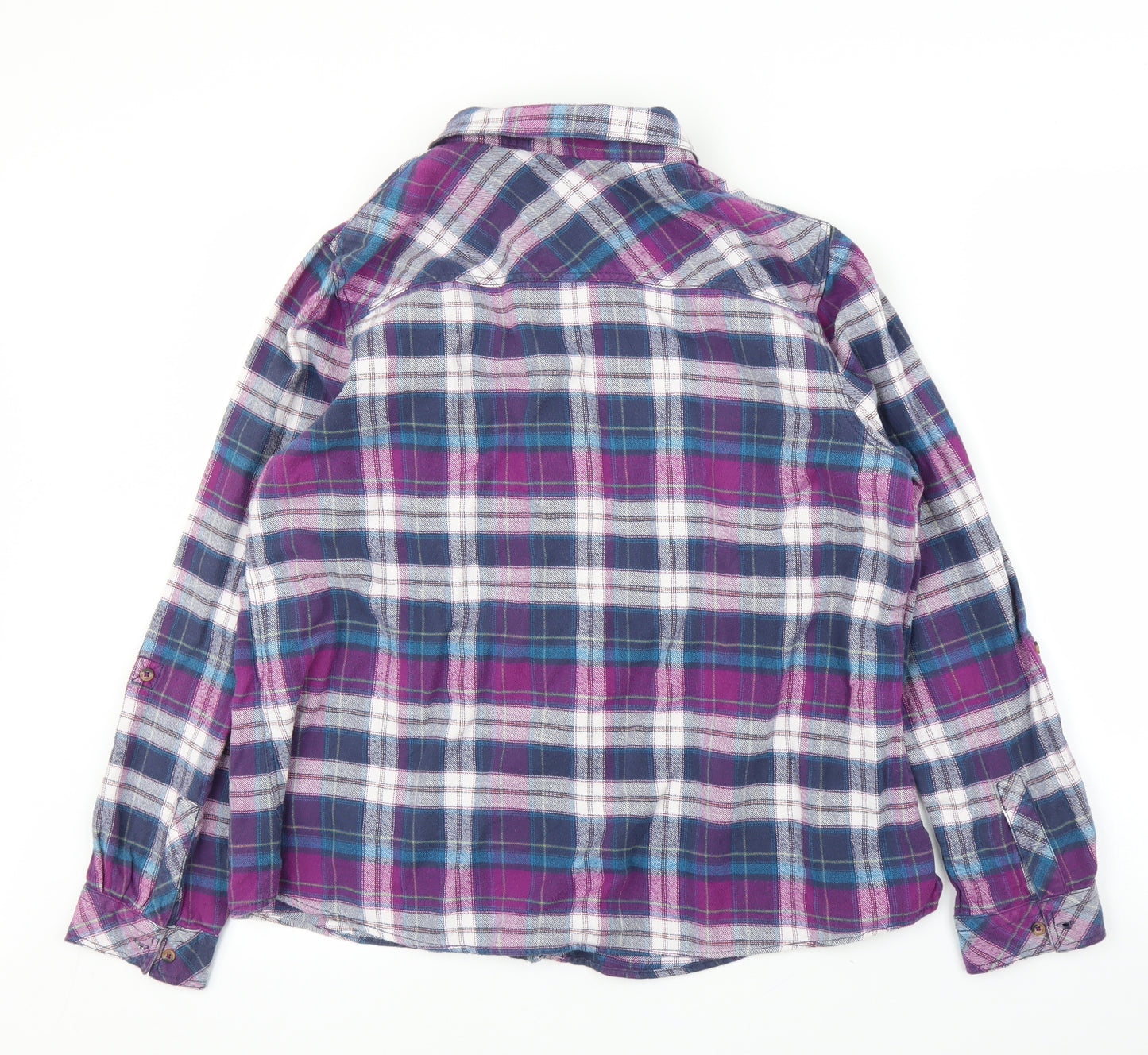 M&S Womens Purple Plaid  Basic Blouse Size 18