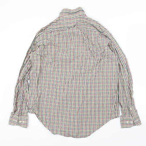 John Lewis Mens Beige Plaid   Button-Up Size 16