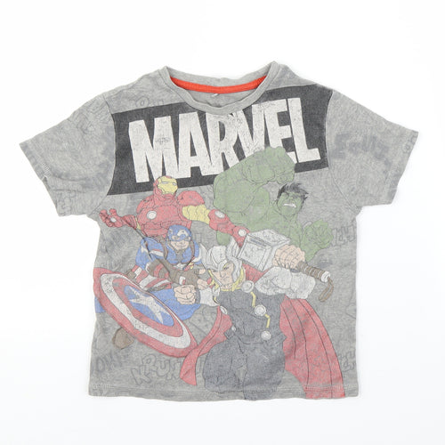 George Boys Grey   Basic T-Shirt Size 7 Years  - Marvel, Avengers